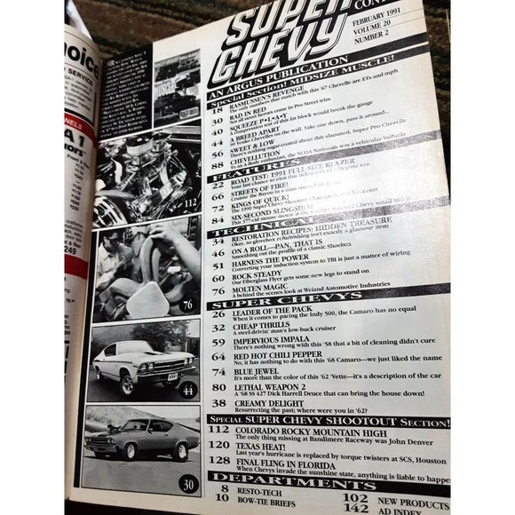 Super Chevy Magazine February 1991 67 Chevelle Yenko 91 Blazer Chevette Camaro - Picture 2 of 2